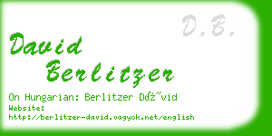 david berlitzer business card